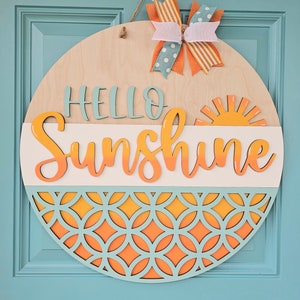 Hello Sunshine Door Hanger | Sun Rays Door Hanger | DIY Summer Door Hanger image 5