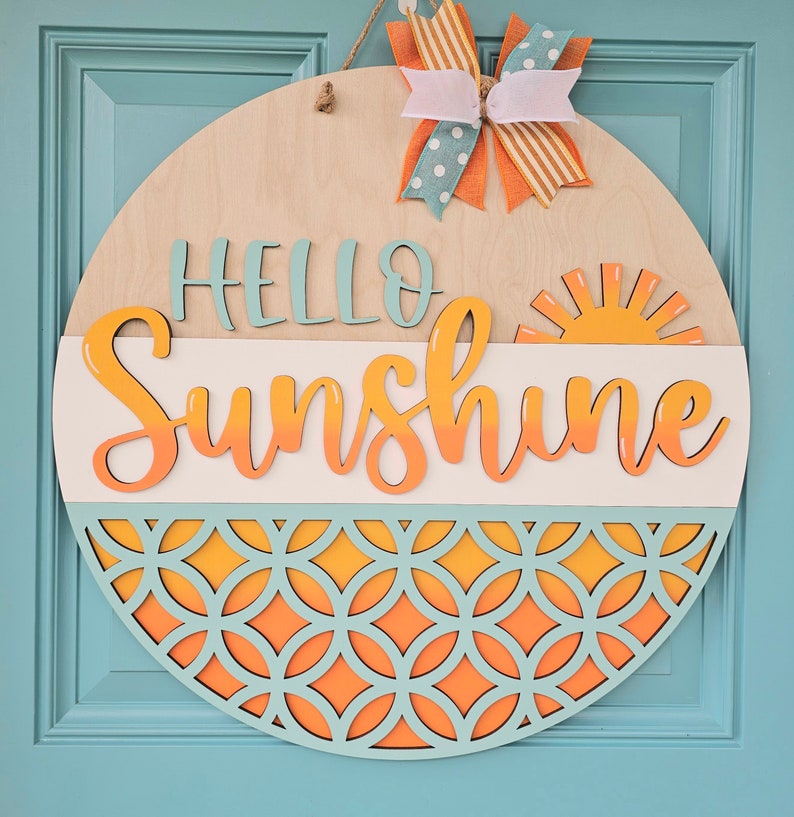 Hello Sunshine Door Hanger | Sun Rays Door Hanger | DIY Summer Door Hanger image 5