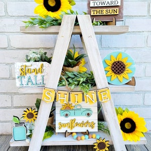 Sunflower Tiered Tray Set | Summer Tray Decor | Fall Tiered Tray Set ...
