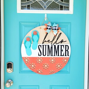 Hello Summer Flip Flop Door Hanger | Summer Porch Decor | DIY Summer ...