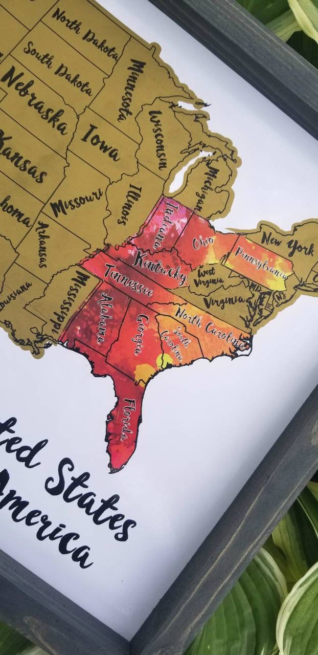 Scratch Off Travel Map | United States Travel Map | Travel Gift | USA Framed Travel Map