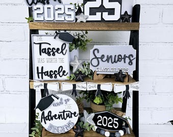 Graduation Tiered Tray Set | Class of 2026 | Graduation Party Decor | Set of 8 | DIY Graduation
