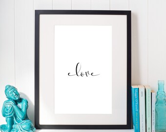 Love print - printable art - nursery decor - minimalist print - modern printable art - wall decor art - love poster