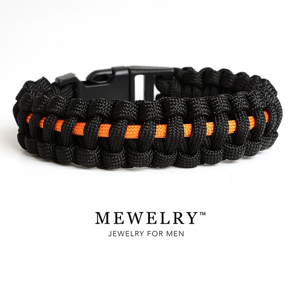 Black Neon Orange Cobra Paracord Bracelet Parachute Wristband Mewelry Sports WristWear Fashion Accessory Men's Jewelry Rope Brazalete Hombre