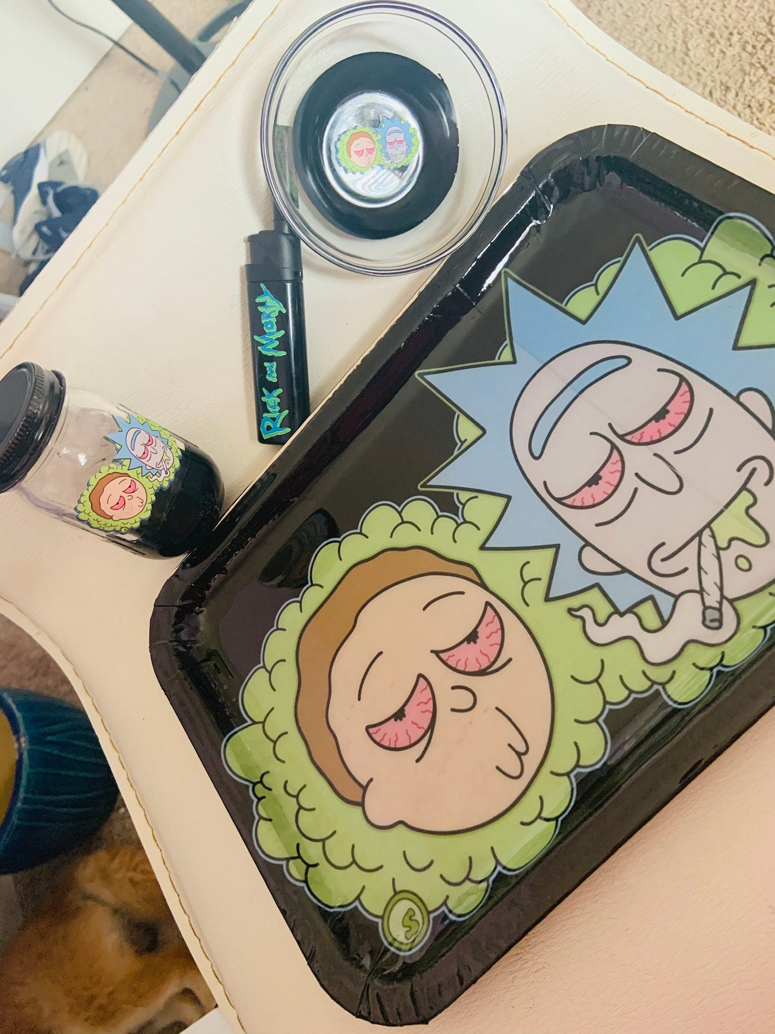 Cookies I'm Pickle Rick Rolling Tray Smoking Set - Smell Proof Stuff