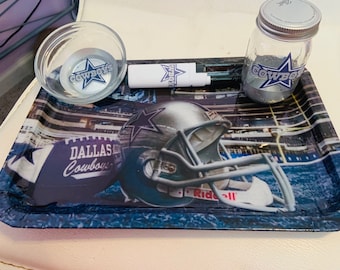 Dallas Cowboys rolling tray set