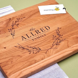 Personalized Family Name Cutting Board: Engraved Charcuterie Board