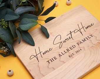 Home Sweet Home Custom Cutting Board | Personalized Charcuterie | Realtor Gift | Gift for Newly Weds | New Homeowner Gift