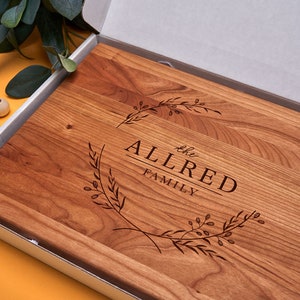 Family Name Cutting Board Personalized Charcuterie Wedding Gift Last Name Monogram image 2