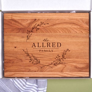 Family Name Cutting Board Personalized Charcuterie Wedding Gift Last Name Monogram image 8