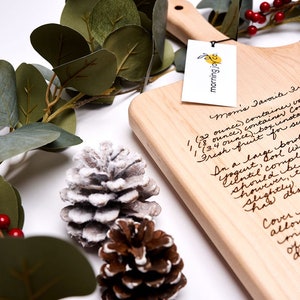 Tabla de cortar de recetas / Recuerdo de tabla de cortar grabado personalizado / Receta manuscrita / Regalo de Navidad imagen 3