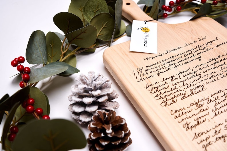 Tabla de cortar de recetas / Recuerdo de tabla de cortar grabado personalizado / Receta manuscrita / Regalo de Navidad imagen 3