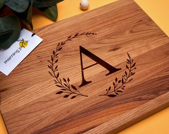 Last Name Cutting Board | Custom Bread Board | Unique Serving Board | Family Letter