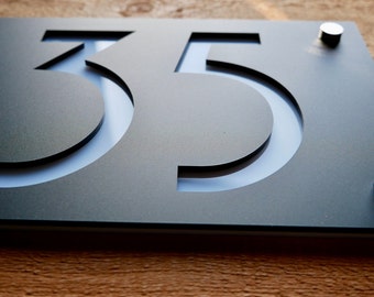 Plaque d'adresse art déco : numéro de maison moderne