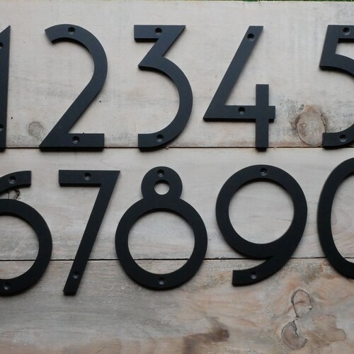 Modern House Number Metal Sign Art Deco Art Deco Numbers Etsy