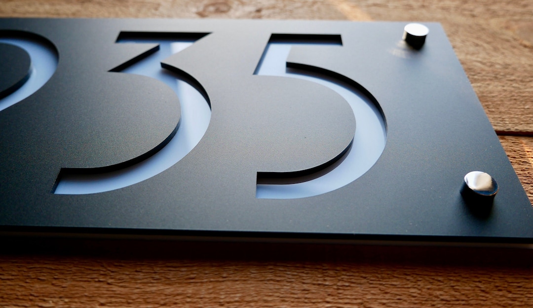 Art Deco Address Plaque: Modern House Number Sign - Etsy