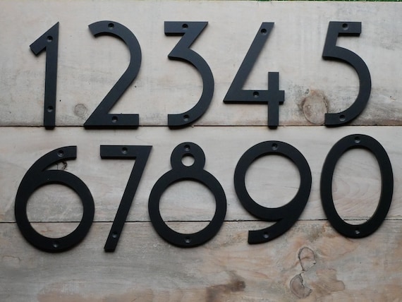 Art Deco, Narrow Modern House Numbers & Letters, Home Address, Mailbox Numbers