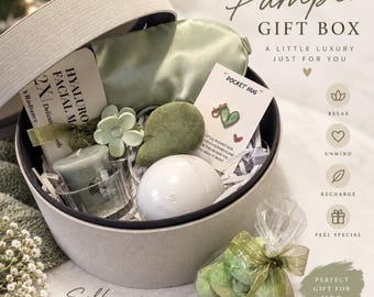 Sage Green Satin Sleep Mask – Self-Care Pamper Gift Box for Her