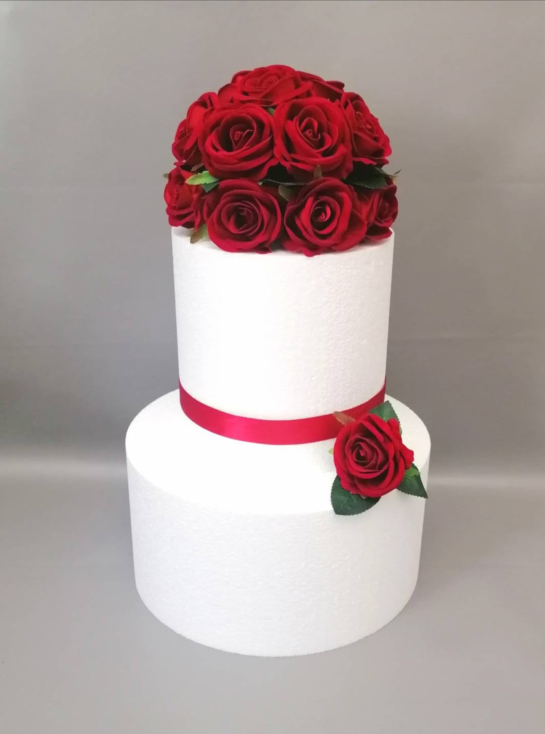 Red Rose Cake Topper Wedding Cake Decorations velvet Roses - Etsy