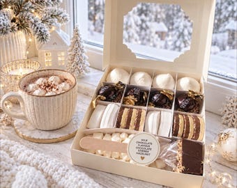 Christmas Hot Chocolate Gift Box, Festive Sweet Treats, Marshmallows, Chocolates (Gift Set)