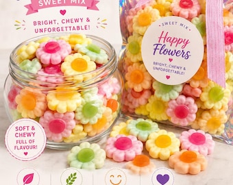 Happy Flowers Gummy Sweets – Mixed Fruit Flower Gummies