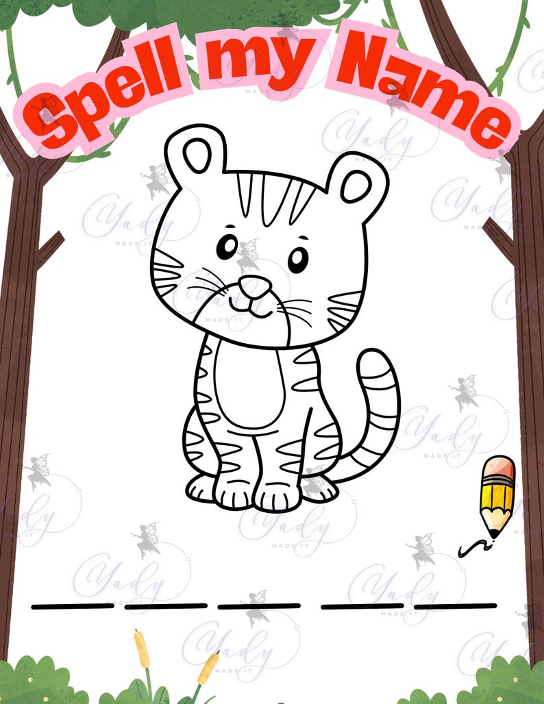 Wild One Safari Animals Digital Coloring Book for Toddlers - Etsy