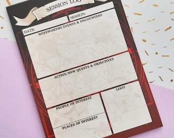 D&D Session Log Notebook - Dark Magic Theme