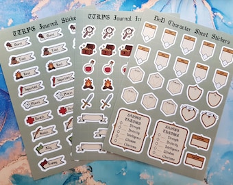 TTRPG Journal Sticker Sheets