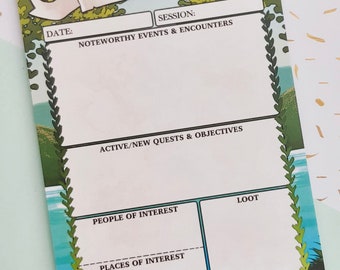 D&D Session Log Notebook - Forest Theme