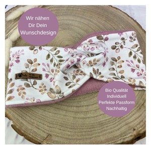 Autumn Winter Organic Headband Knot Headband Cotton Jersey with Fleece, Turban Hairband in Various Colors Patterns