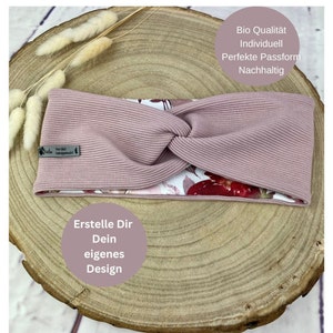 Winter headband knotted knotted headband ladies organic cotton jersey Ottoman rib jersey various patterns custom design