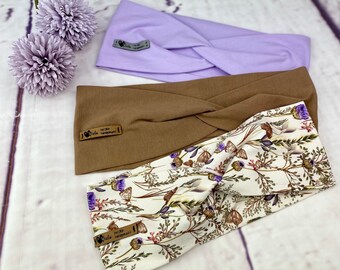 Diadema de jersey de algodón orgánico, diadema, bandeau, turbante para mujeres, niñas y bebés.