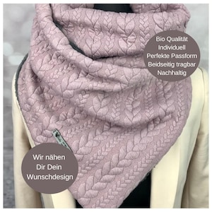Écharpe à boucle ou à enrouler pour femme, écharpe triangulaire en tricot jacquard vert mer gris clair à motif torsadé avec bouton, disponible en 14 autres modèles différents