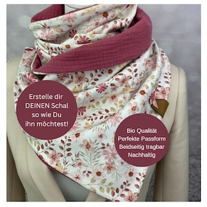 Wrap scarf muslin scarf ladies with button triangular scarf or loop scarf in various colors and patterns muslin raspberry