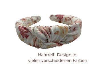 Hairband, straight, with knot or with bow, floral dandelion designs, hair accessory, gift