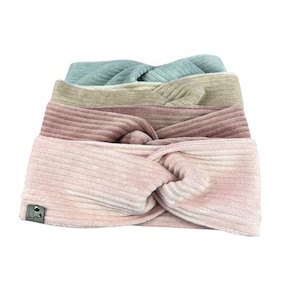 Winter Headband Wide Cord Look Ladies Girls Children Nicki Fabric 10 Different Colors
