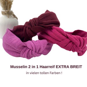 NIEUWE Muslin Hoofdband Haarband met Knoop EXTRA BREDE Haarband, Haaraccessoires Cadeau in veel geweldige kleuren