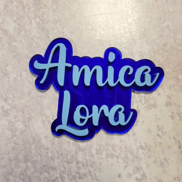 Amicae pin | Amica Last Name pin | Badge | Lapel pin