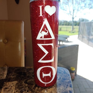 Delta Sigma Theta Tumbler | I Love DST Tumbler | DST Tumbler | Delta Tumbler