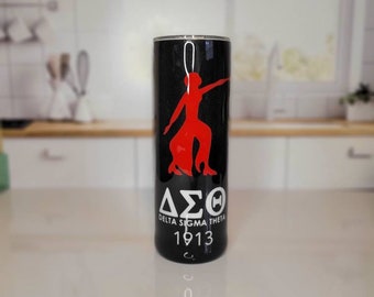 Delta Sigma Theta Tumbler: Stainless Steel Insulated Skinny Tumbler