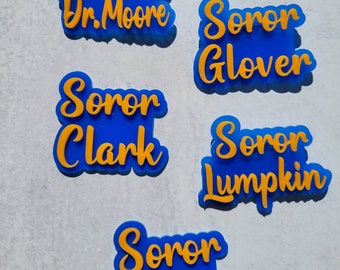 SGRho Last Name pin | Badge | Sigma Pin | Lapel pin | Soror pin | Sorority pin | Custom Lapel | Crossing or Probate Gift