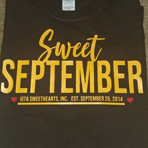 ISI Sweet September T Shirt | Iota Sweetheart T Shirt