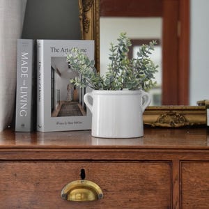 Frosted Green Eucalyptus Bunch: Scandi Vase Faux Floral Arrangement