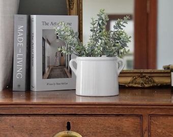 Frosted Green Eucalyptus Bunch: Scandi Vase Faux Floral Arrangement