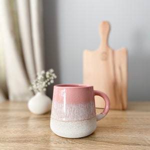 Hand Crafted Artisan Ceramic Mug, Made by Sass & Belle, present, birthday, glaze, gift for her, him ombré handmade, Green, Grey, Brown,