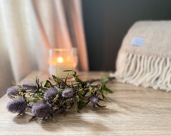 Purple Thistle| Cream | Greenery | Buds | Artificial Faux | Greenery | Wedding Flowers | Table top | Country living | Floral | home decor