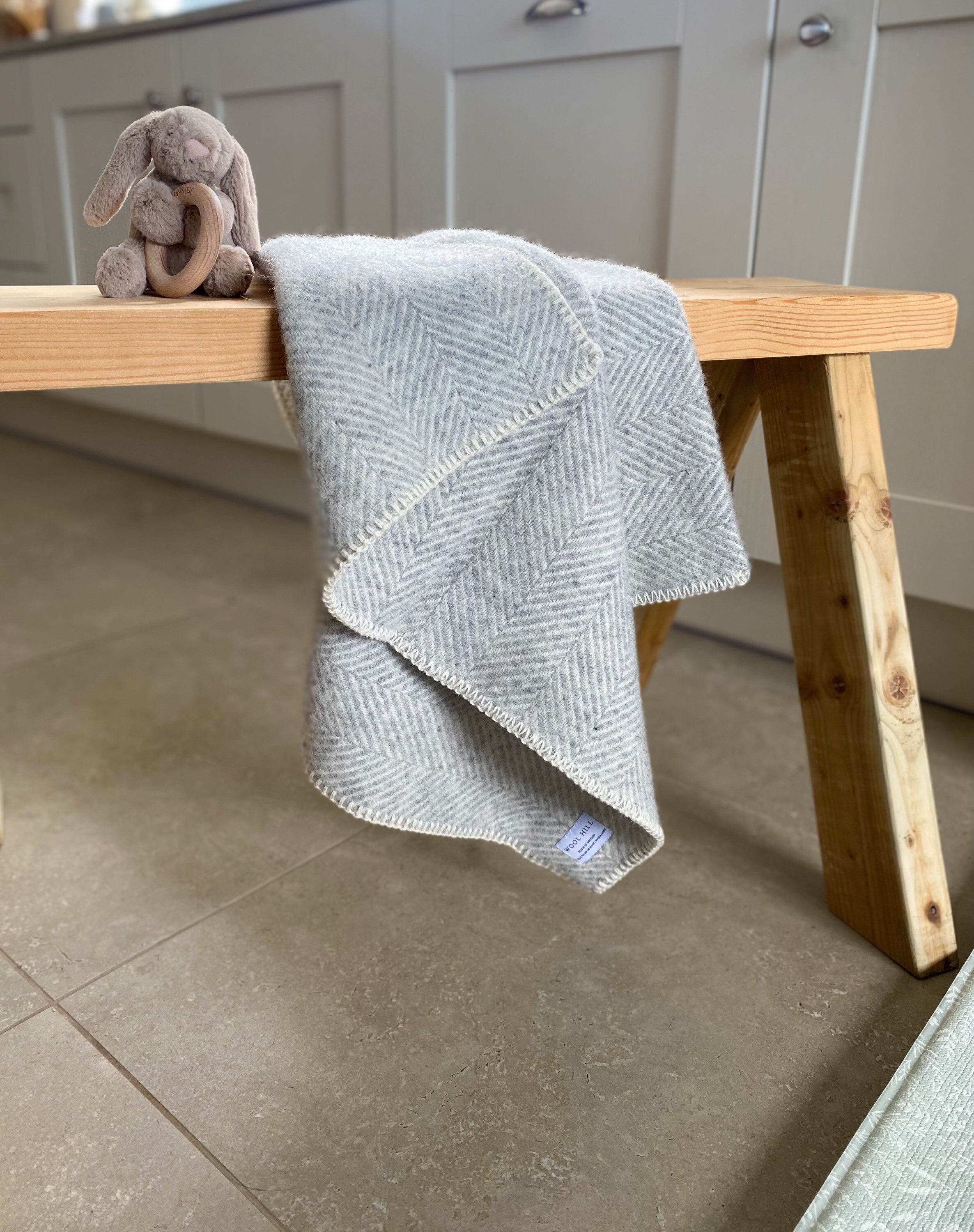 Pure New Wool Baby Blanket UK Made Pram Rainbow Blue Etsy UK