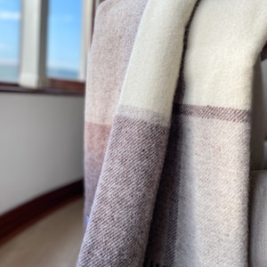 Driftwood Dreams Wool Throw Gift Set| Art Print| Brown Jacob Block Check| Pure New Wool Throw | British Blanket | Made in the UK home decor
