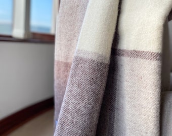 Dusky Pink| Jacob Block Check|  Pure New Wool Throw | British Blanket | Made in the UK | Christmas | Gift | Country home decor | cosy wool