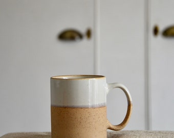 Artisan Handcrafted Glaze Mug, Grey Milk White, Yellow, Pink, present, birthday,unique, gift for her, country home, kitchen, coffee cups